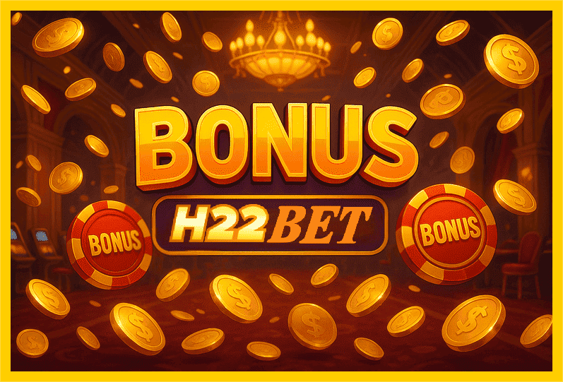 Imagem promovendo bônus H22BET com recompensas imperdíveis.